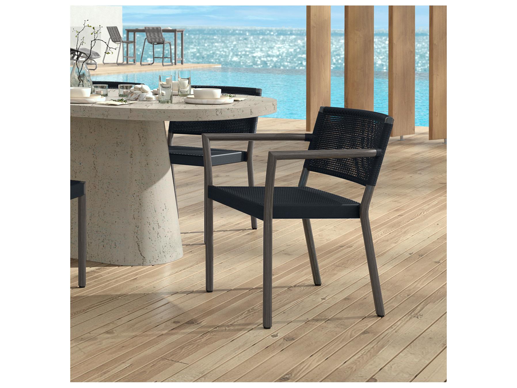 Ebel Orleans Aluminum Stackable Outdoor Dining Arm Chair