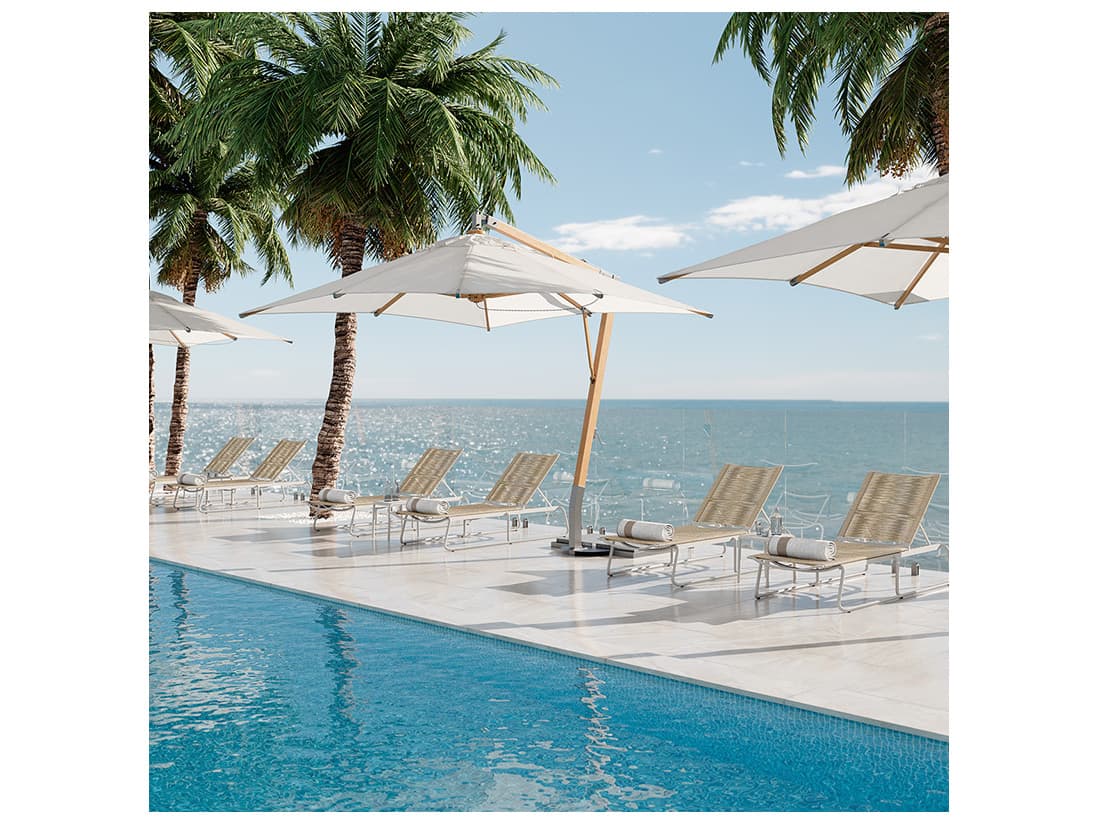 Ebel Cabana Aluminum Wicker Stackable Adjustable Outdoor Patio Chaise Lounge