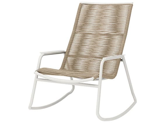 Ebel Cabana Aluminum Wicker Stackable High Back Outdoor Rocker