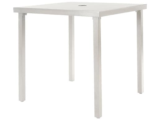 Ebel Cabana Aluminum Square Patio Dining Table with Umbrella Hole