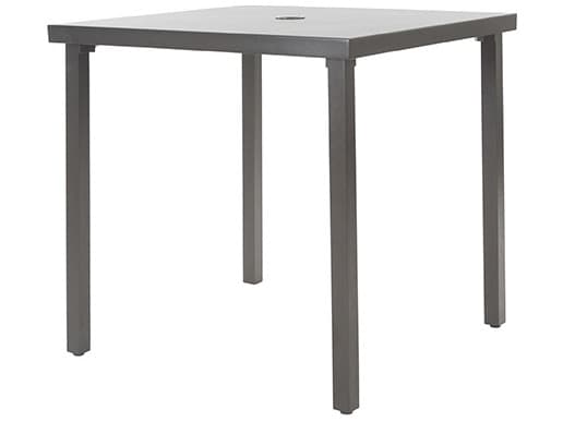 Ebel Cabana Aluminum Square Patio Dining Table with Umbrella Hole