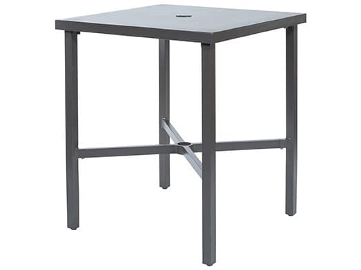 Ebel Cabana Aluminum Square Outdoor Counter Table with Umbrella Hole