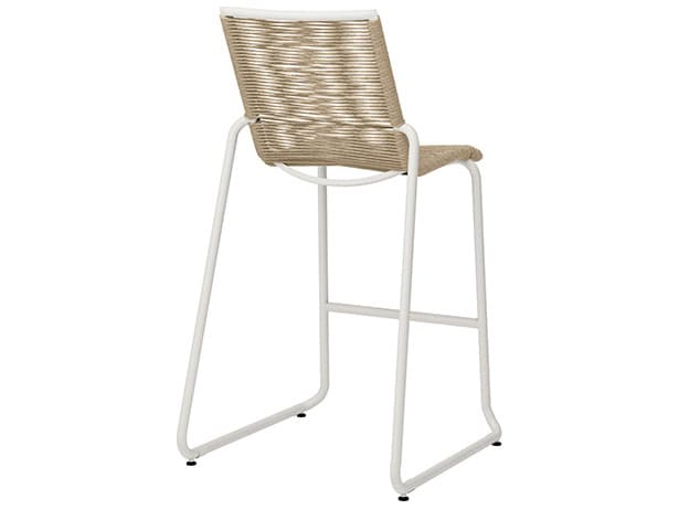 Ebel Cabana Aluminum Wicker Stackable Armless Bar Height Stackable Stool