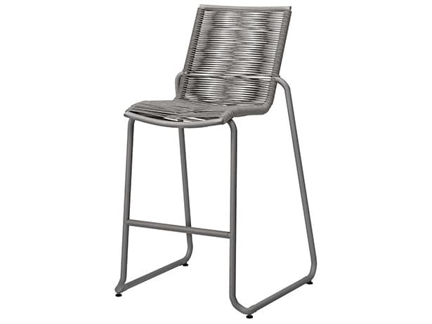 Ebel Cabana Aluminum Wicker Stackable Armless Bar Height Stackable Stool