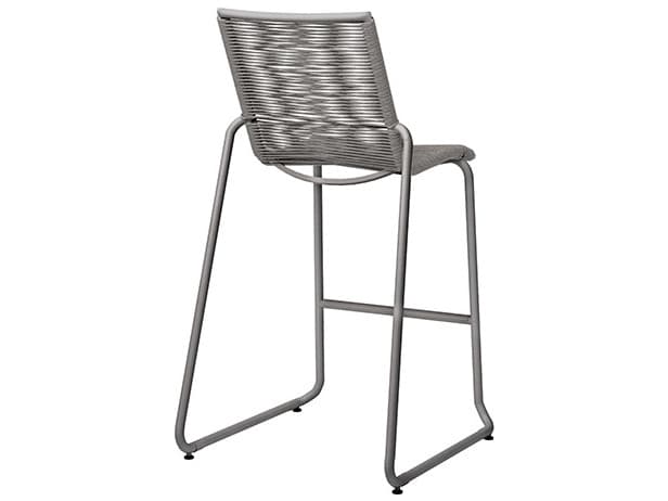 Ebel Cabana Aluminum Wicker Stackable Armless Bar Height Stackable Stool