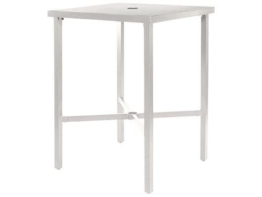Ebel Cabana Aluminum Square Outdoor Bar Table with Umbrella Hole
