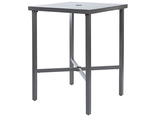 Ebel Cabana Aluminum Square Outdoor Bar Table with Umbrella Hole