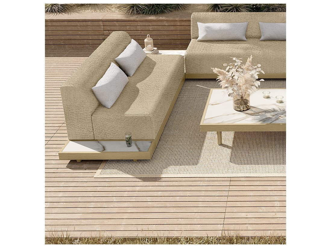 Ebel Grande Aluminum Wicker Padded Armless Patio Sofa Section