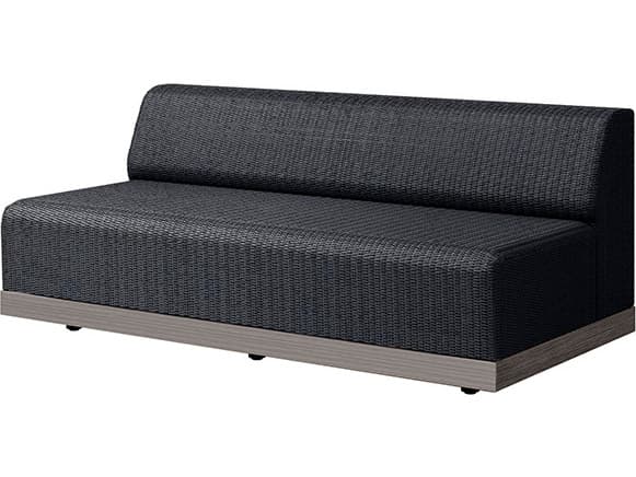 Ebel Grande Aluminum Wicker Padded Armless Patio Sofa Section