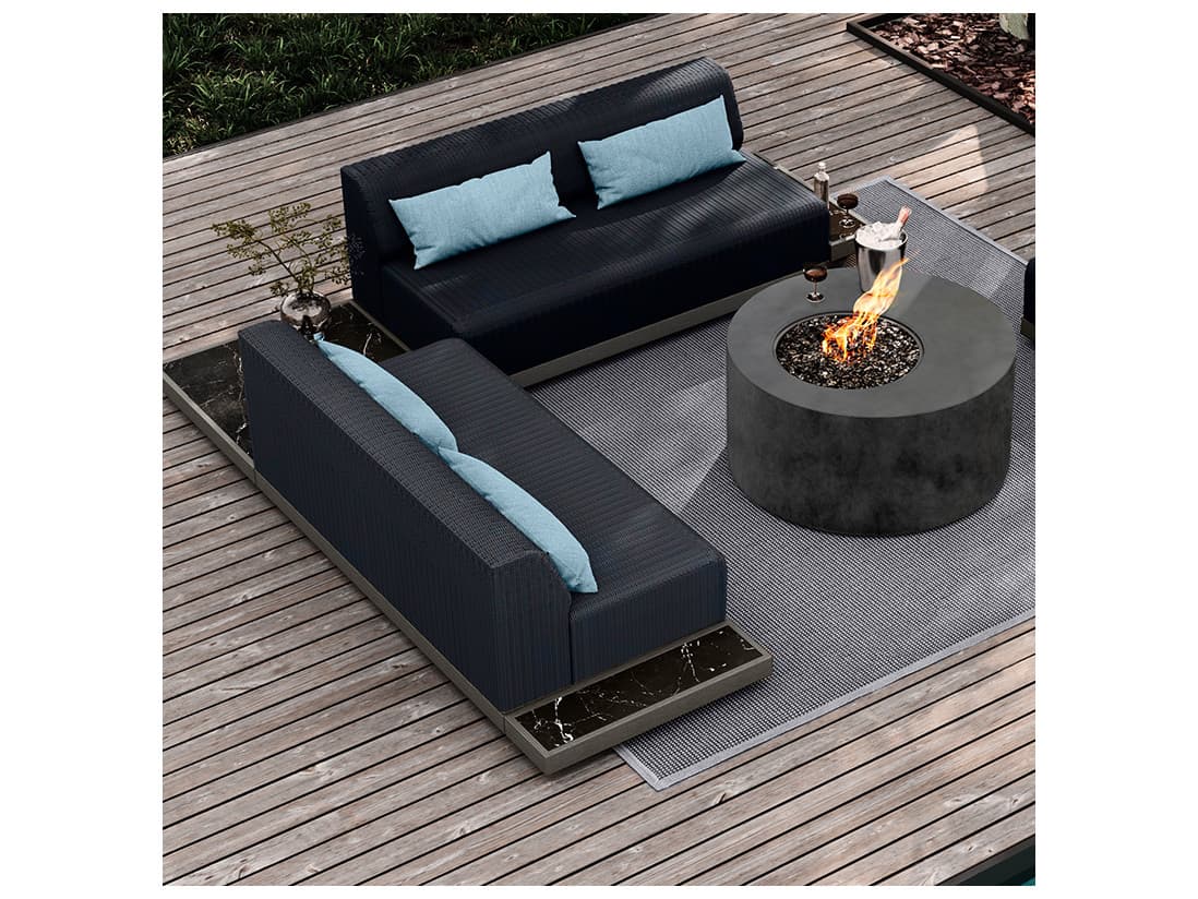 Ebel Grande Aluminum Wicker Padded Armless Outdoor Sofa Section