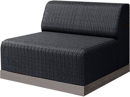 Ebel Grande Aluminum Wicker Padded Armless Patio Lounge Chair