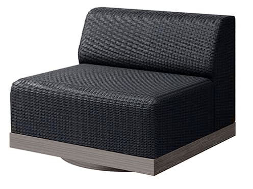 Ebel Grande Aluminum Wicker Padded Armless Swivel Outdoor Lounge Chair