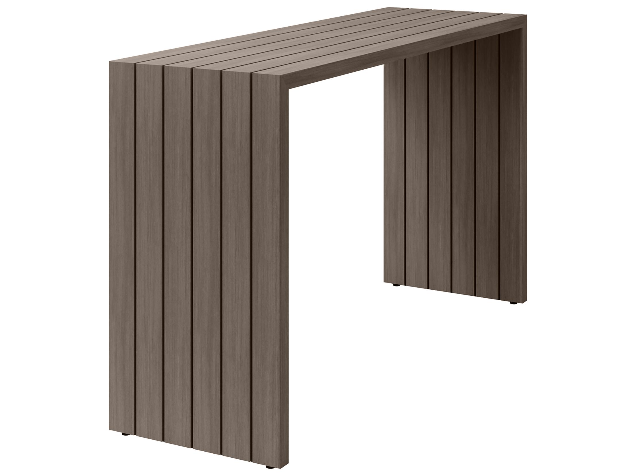 Ebel Bari Aluminum Rectangular Outdoor Console Table with Plank Style Top
