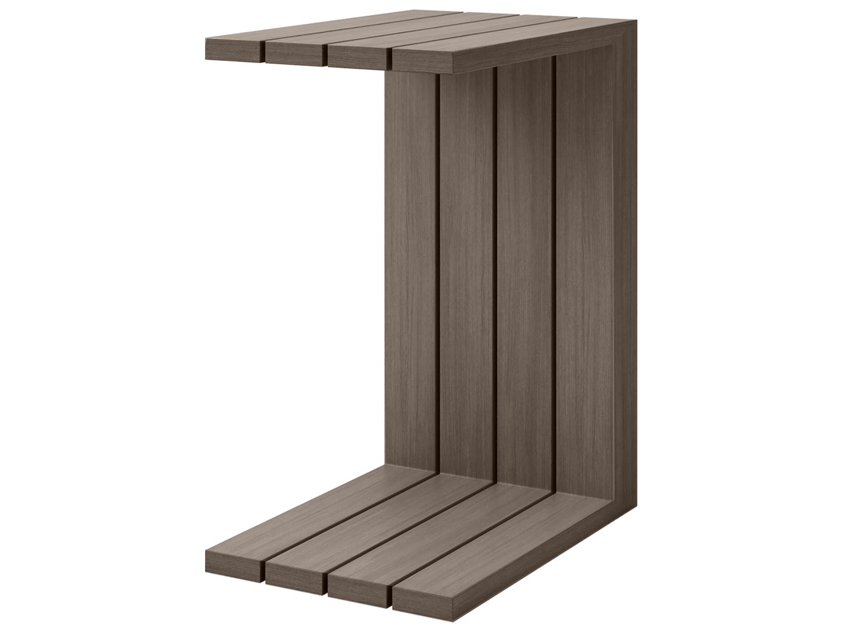 Ebel Bari Aluminum Rectangular C Table with Plank Style Top