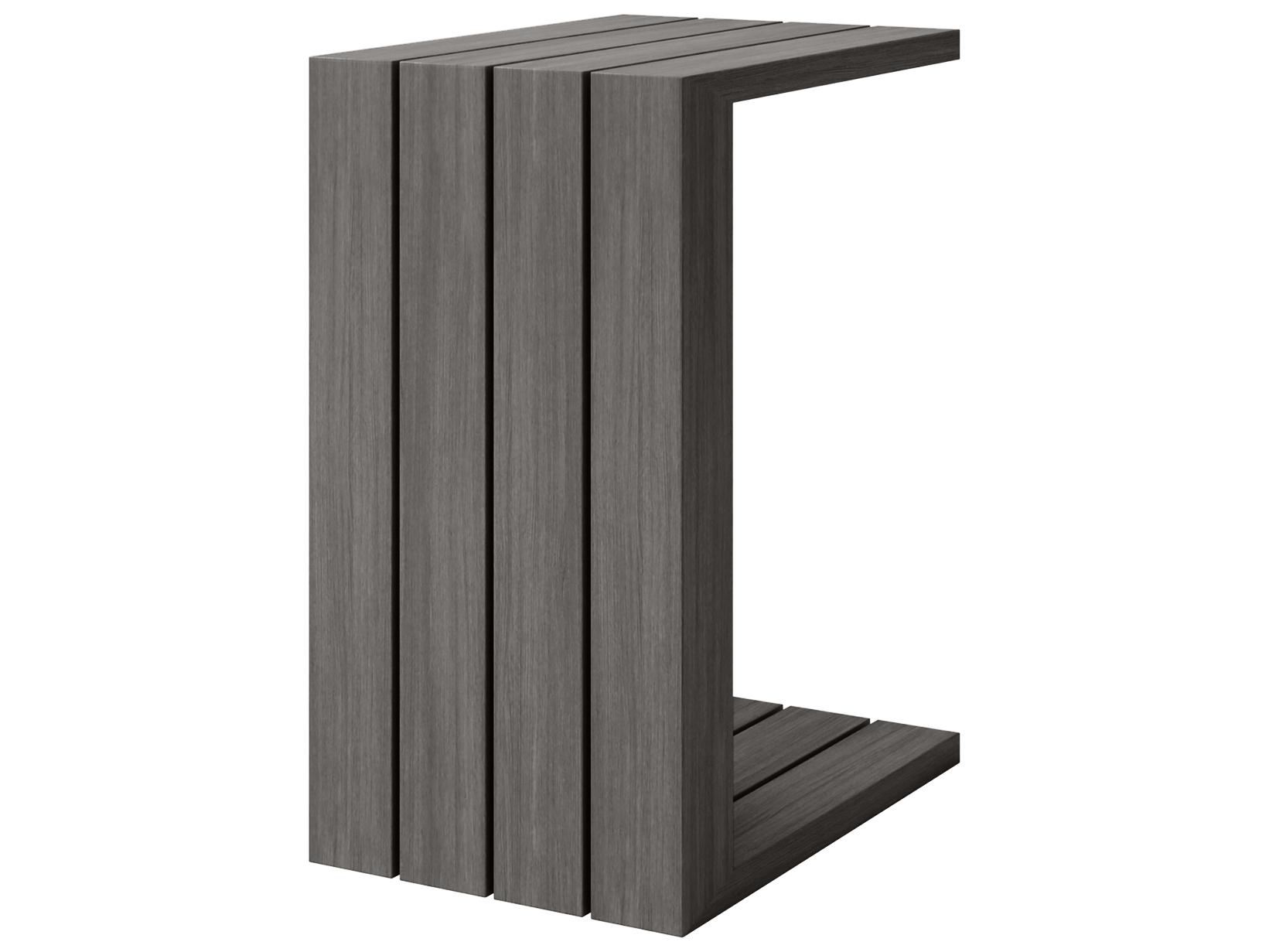 Ebel Bari Aluminum Rectangular C Table with Plank Style Top