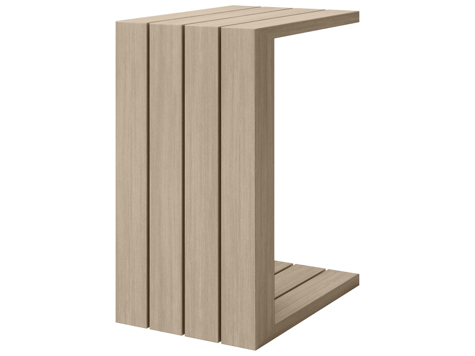 Ebel Bari Aluminum Rectangular C Table with Plank Style Top