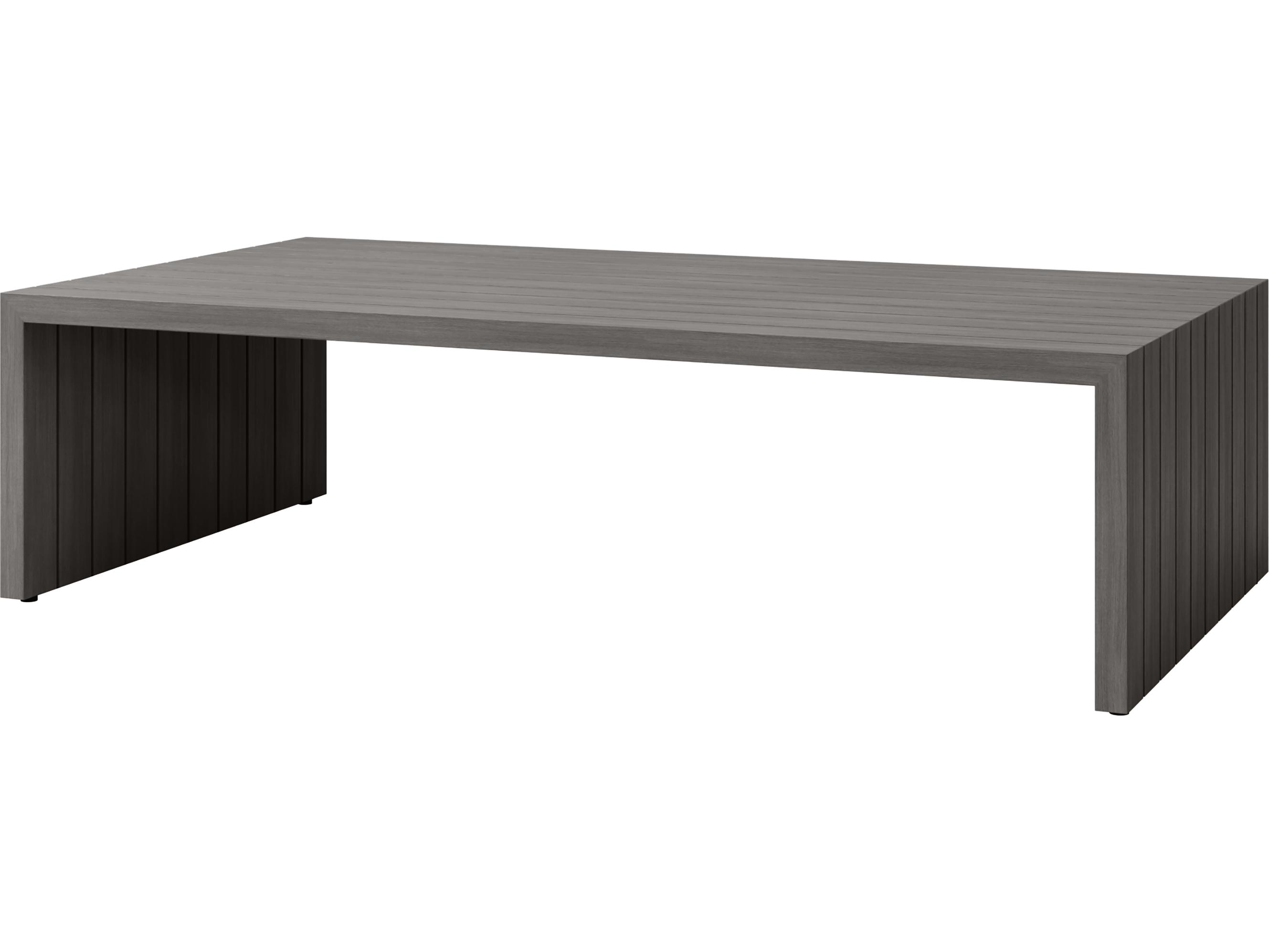 Ebel Bari Aluminum Rectangular Outdoor Coffee Table with Plank Style Top