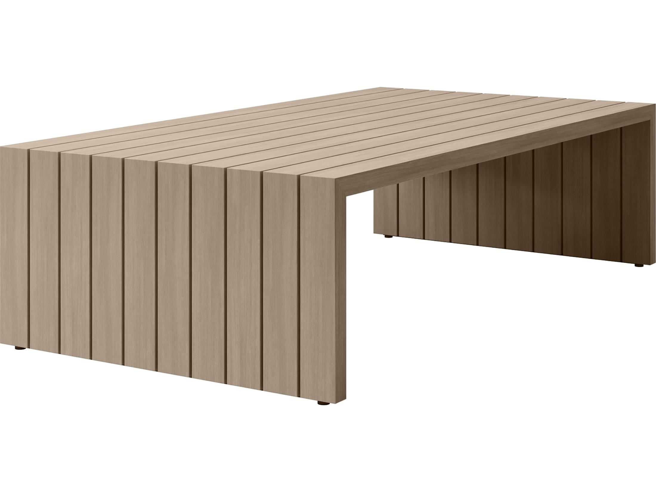 Ebel Bari Aluminum Rectangular Outdoor Coffee Table with Plank Style Top