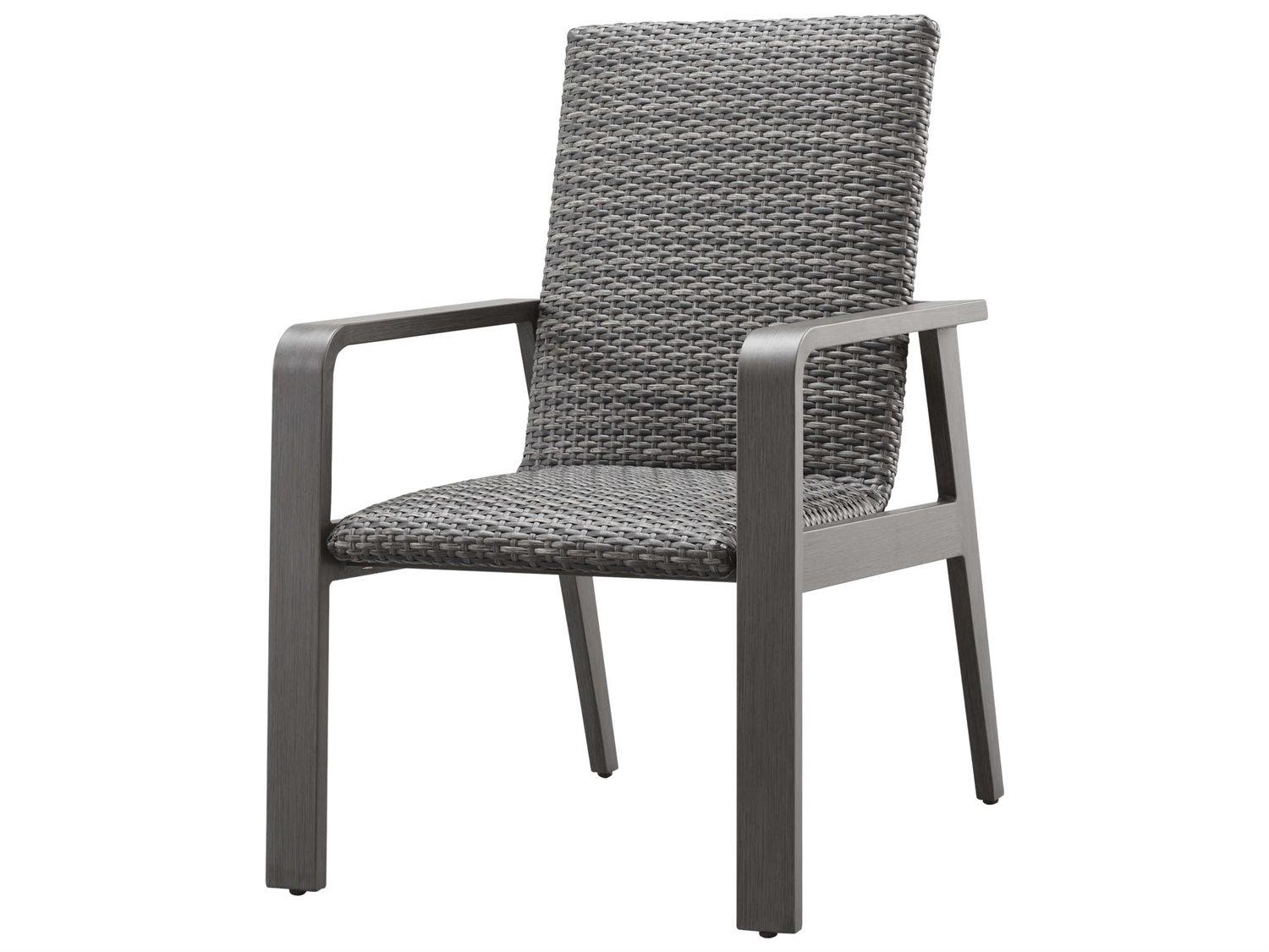 Ebel Canton Padded Wicker Aluminum Dining Arm Chair