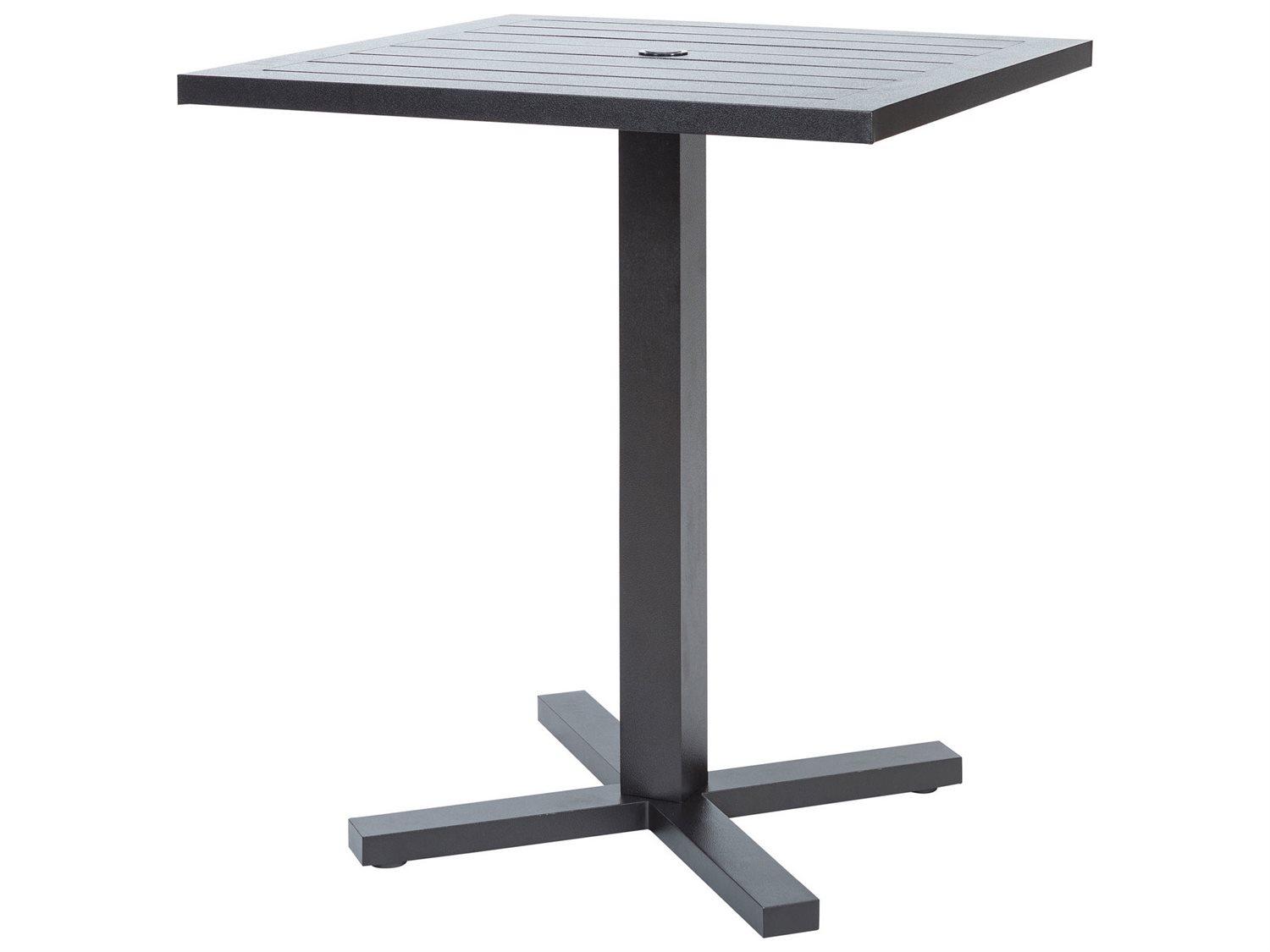 Ebel Palermo Aluminum Square Outdoor Patio Counter Height Table with Umbrella Hole