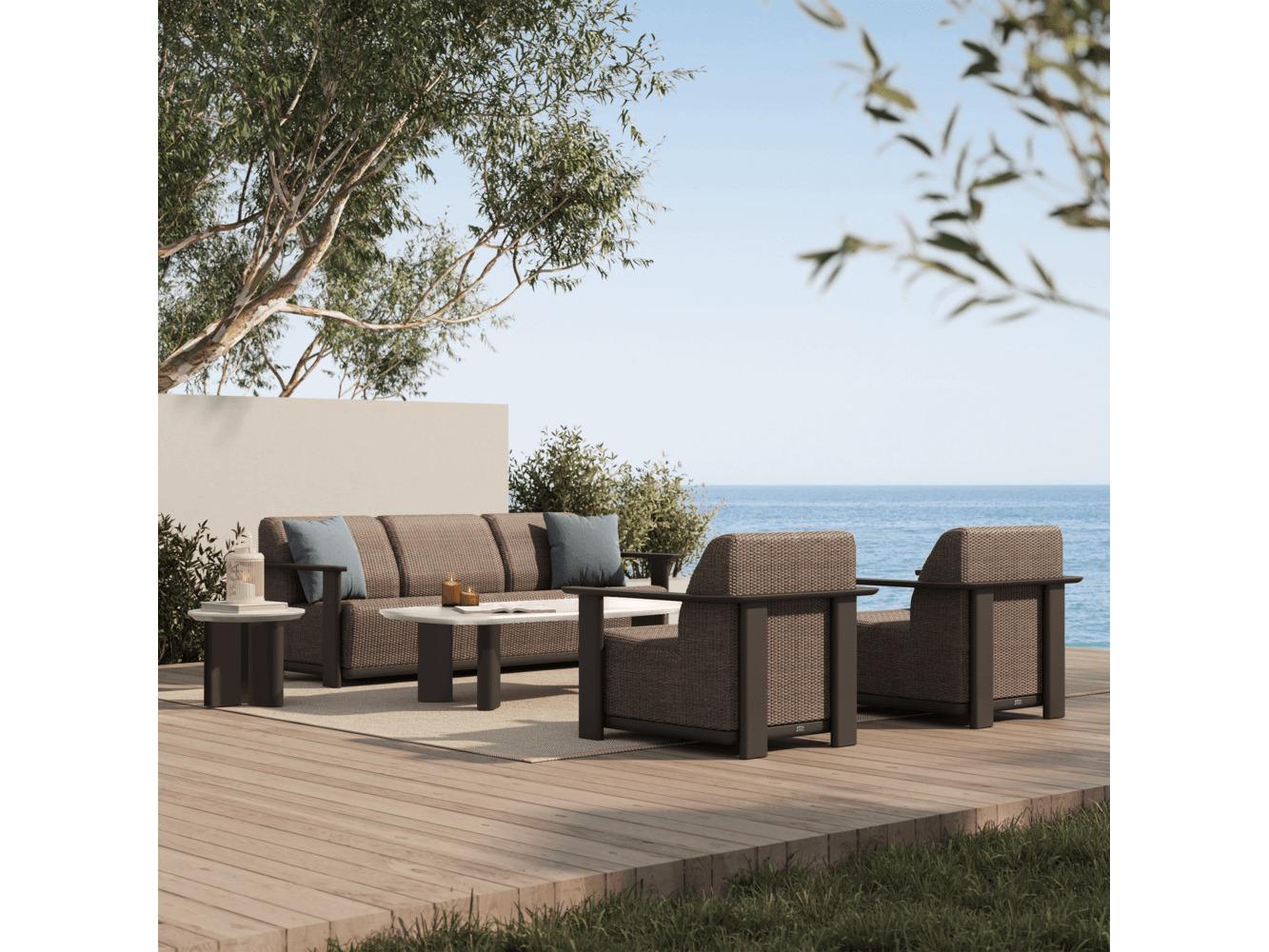 Ebel Corter Aluminum Padded Sofa