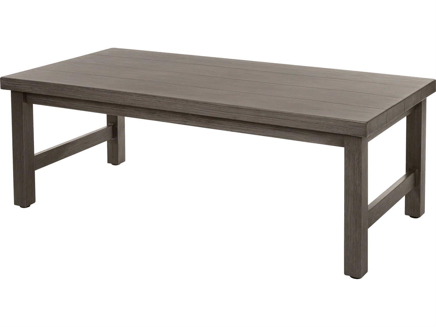 Ebel Trevi Aluminum Rectangular Plank Top Outdoor Coffee Table