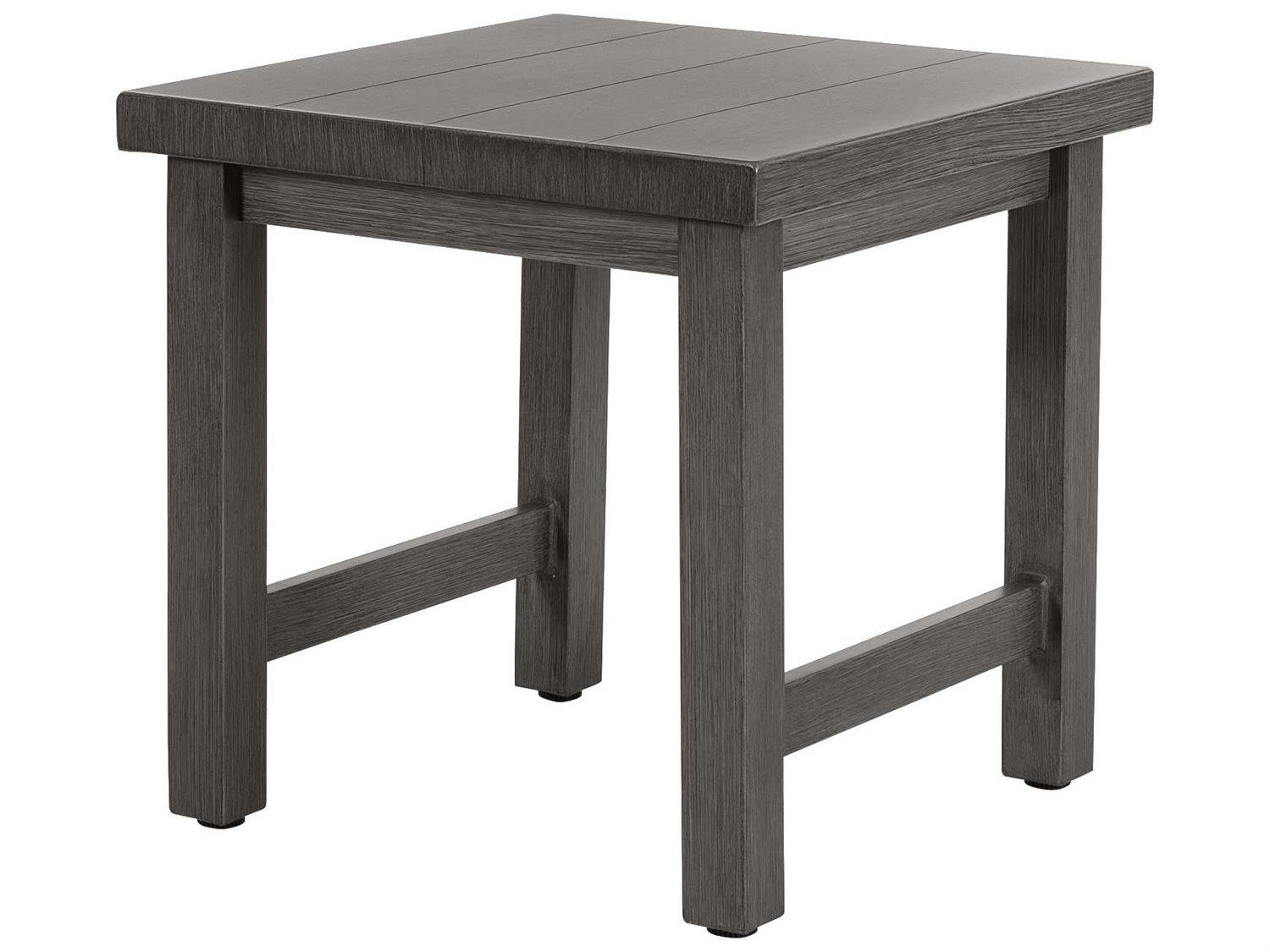 Ebel Trevi Aluminum Square Plank Top Outdoor Patio End Table