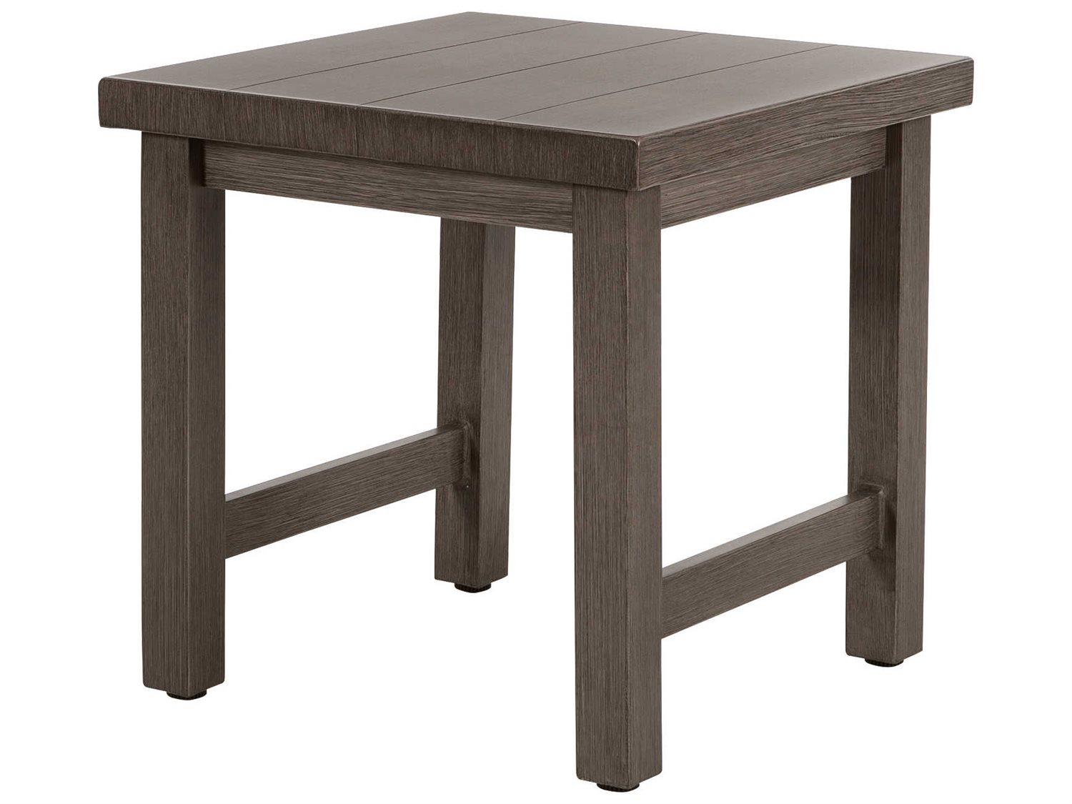 Ebel Trevi Aluminum Square Plank Top Outdoor Patio End Table