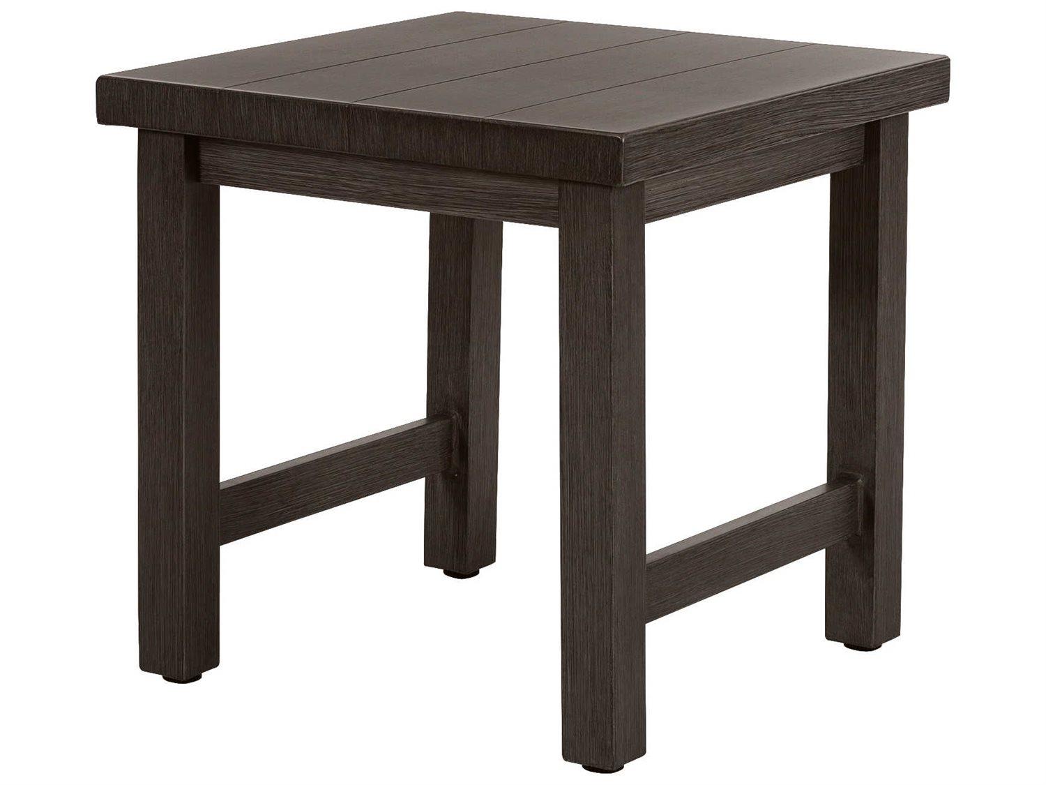 Ebel Trevi Aluminum Square Plank Top Outdoor Patio End Table