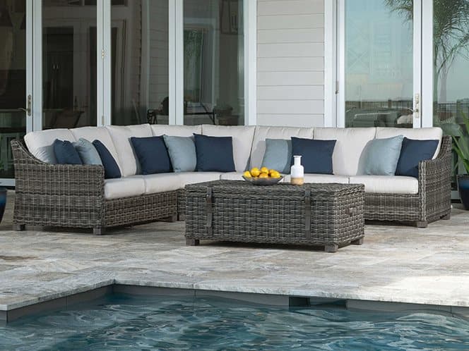 Ebel Avallon Wicker Sectional Outdoor Patio Lounge Set