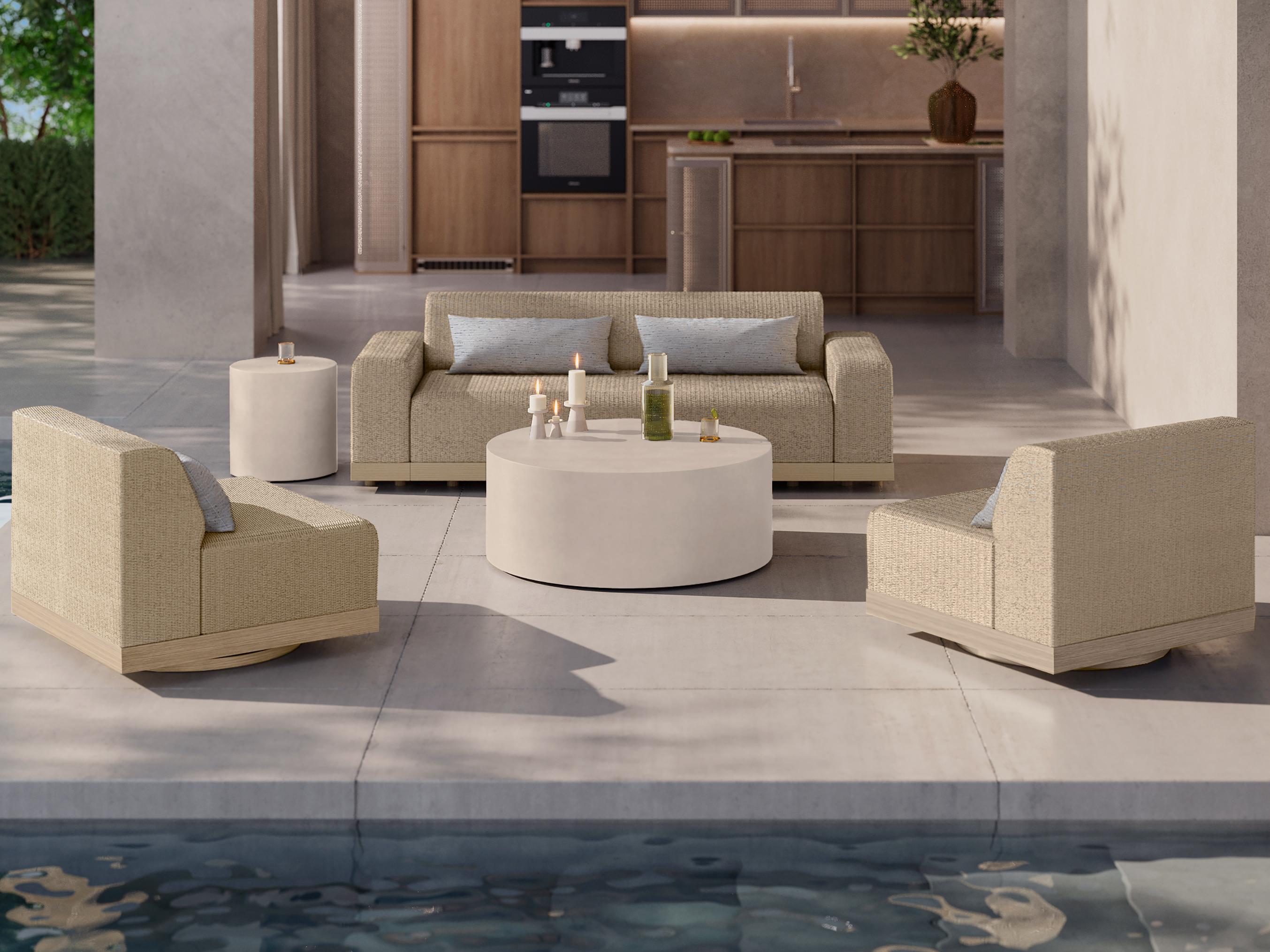 Ebel Grande Aluminum Wicker Padded Lounge Set