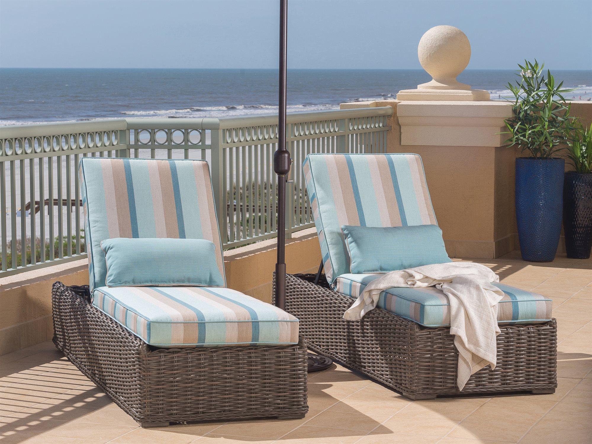 Ebel Laurent Wicker Chaise Outdoor Patio Lounge Set