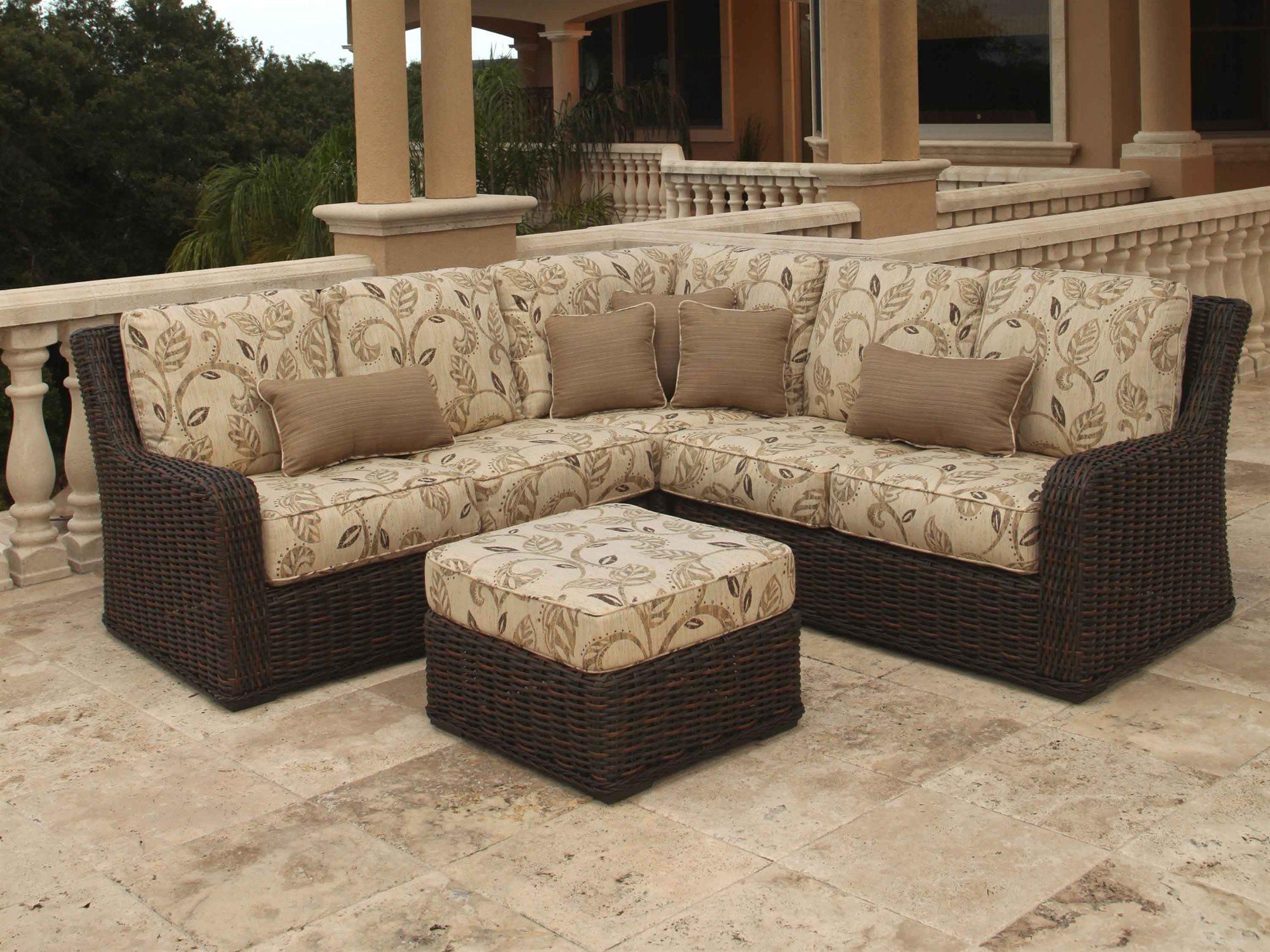 Ebel Laurent Wicker Sectional Patio Lounge Set
