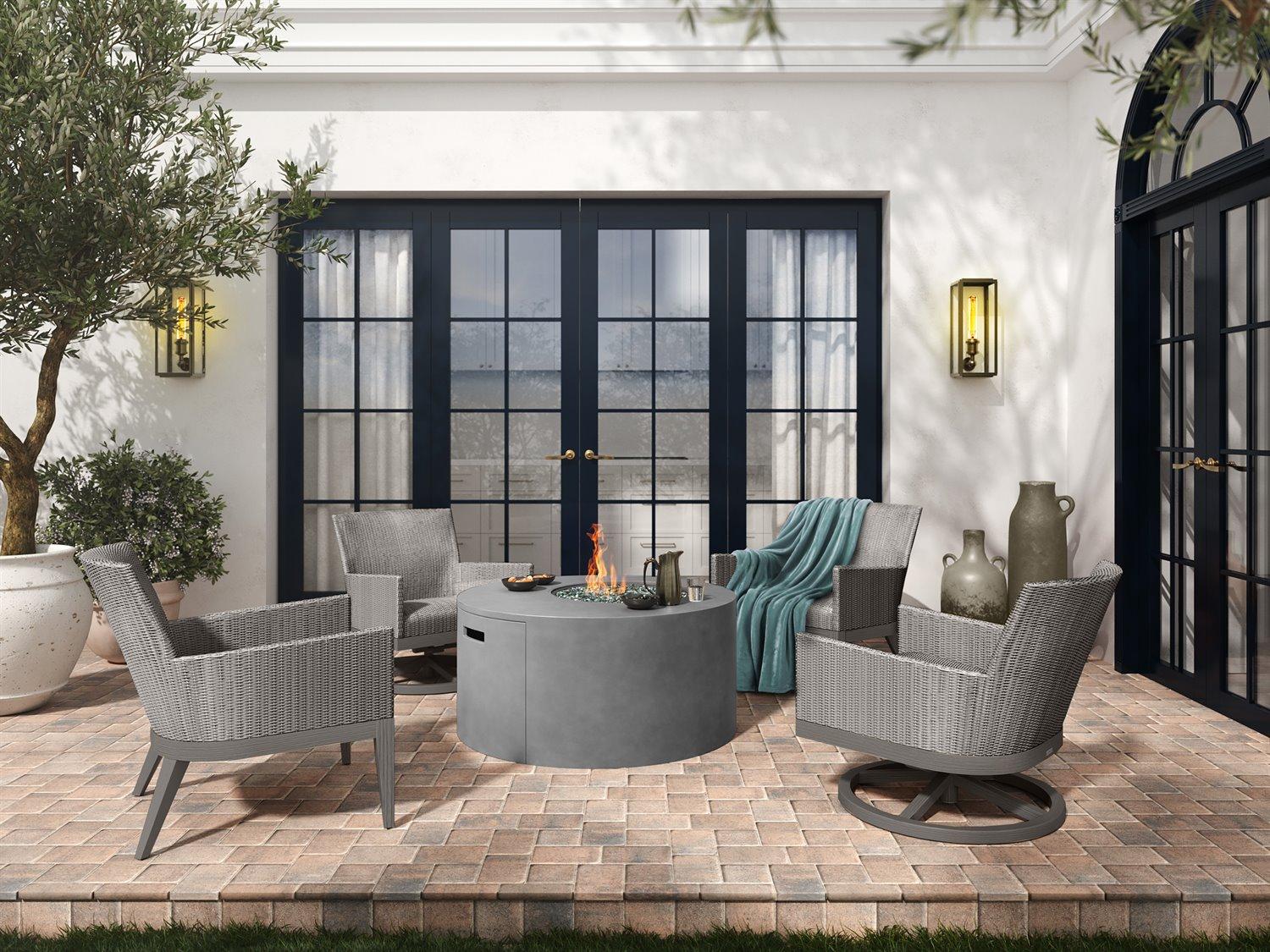 Ebel Siena Wicker Firepit Patio Lounge Set