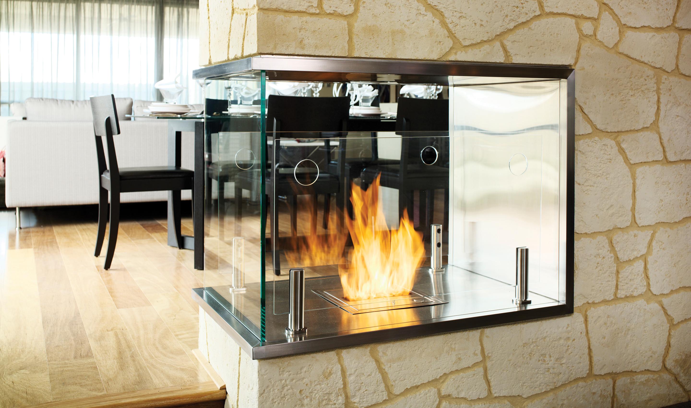 EcoSmart Fire Twin Feet Fixings - Stainless Steel Finish