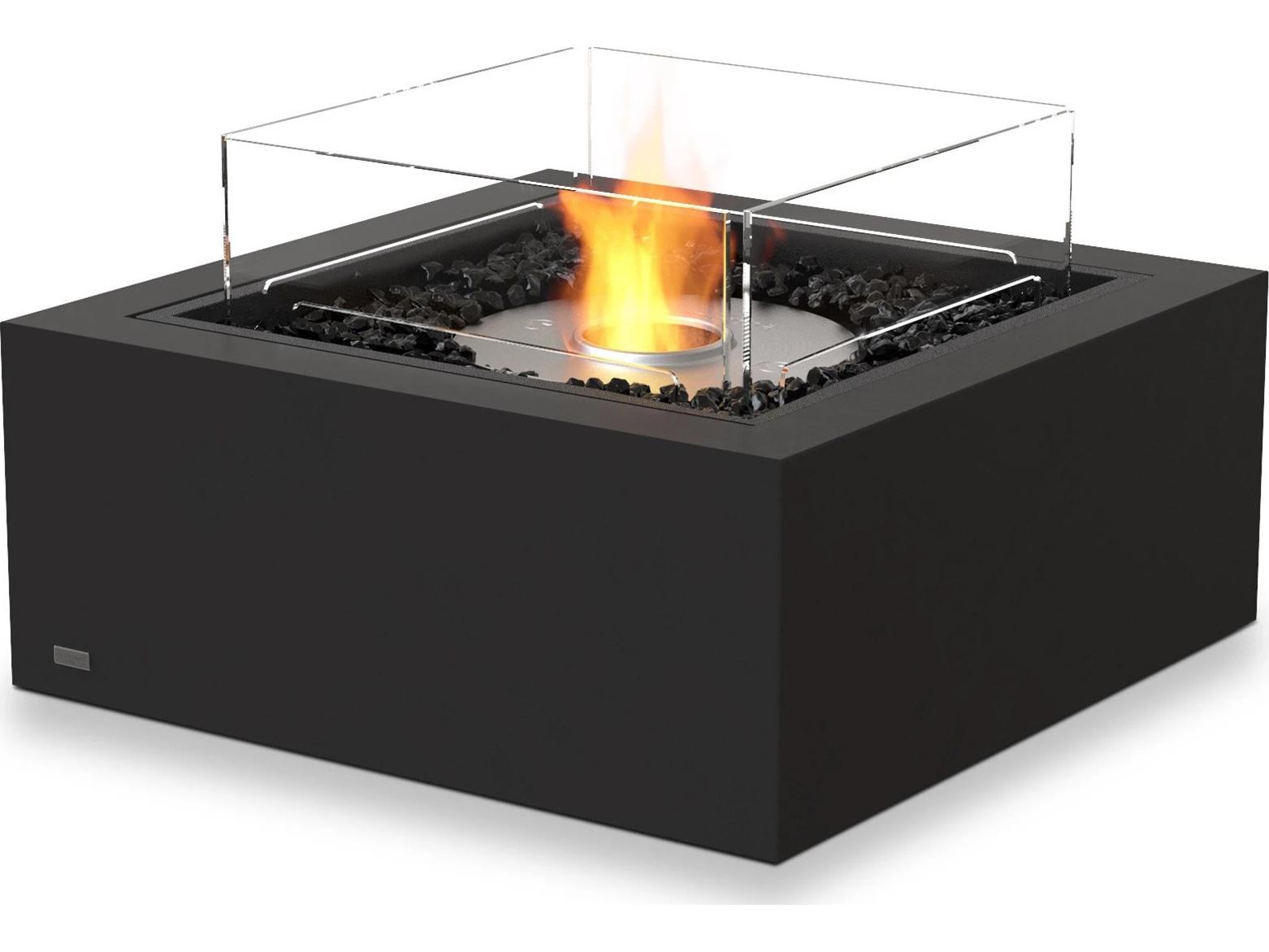 EcoSmart Fire Base Square Outdoor Fire Pit Table with Ethanol Burner