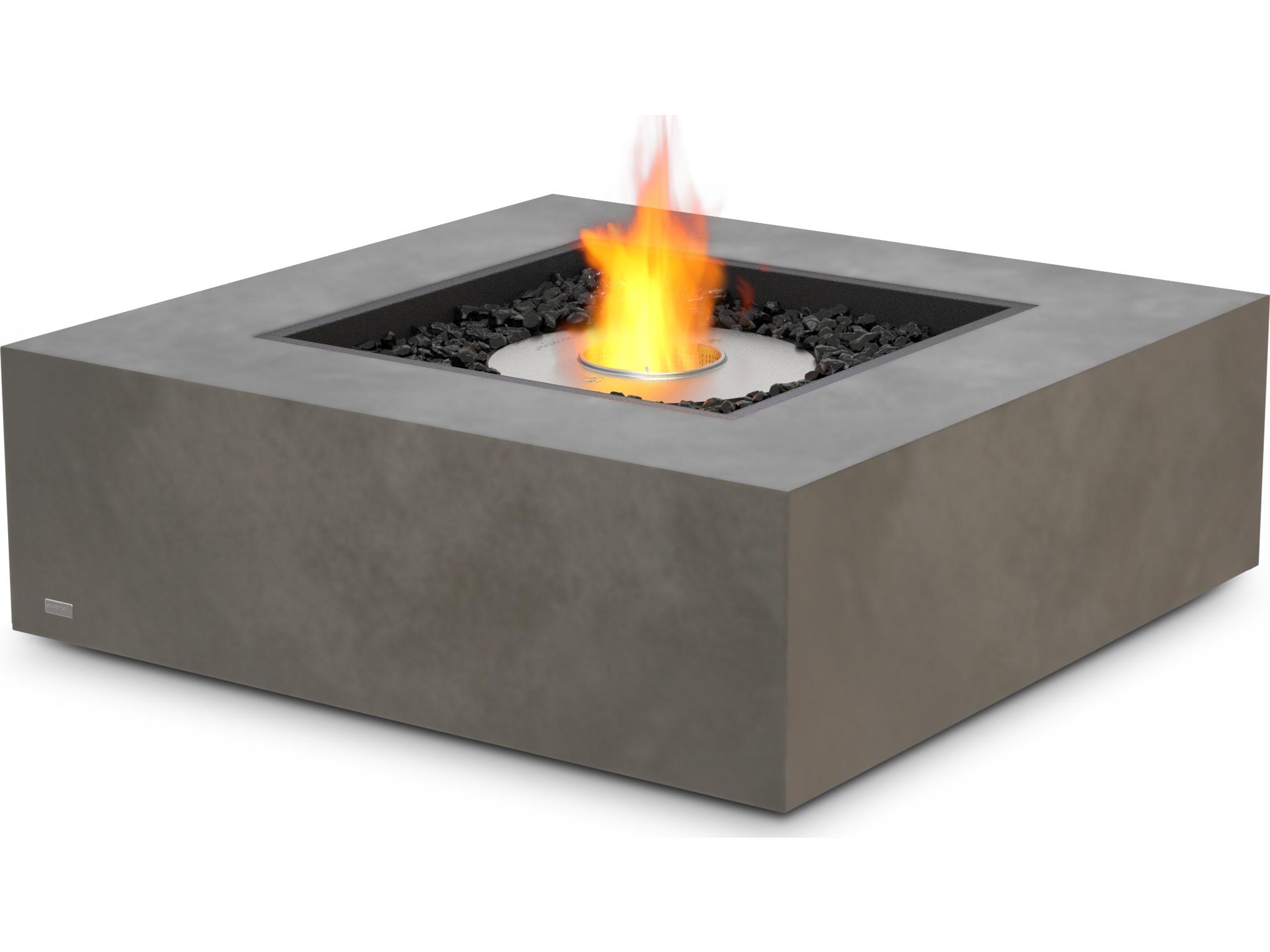 EcoSmart Fire Base Square Outdoor Fire Pit Table with Ethanol Burner