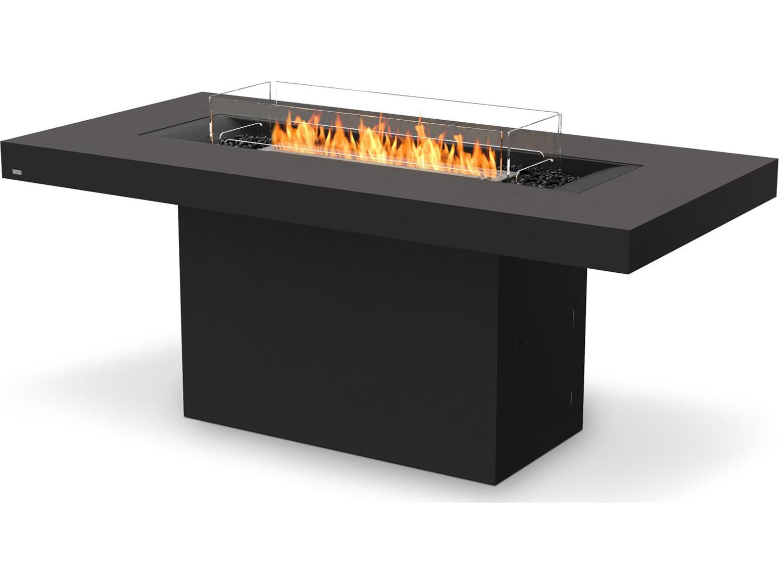 EcoSmart Fire Gin Rectangular Outdoor Patio Fire Pit Table with Bioethanol