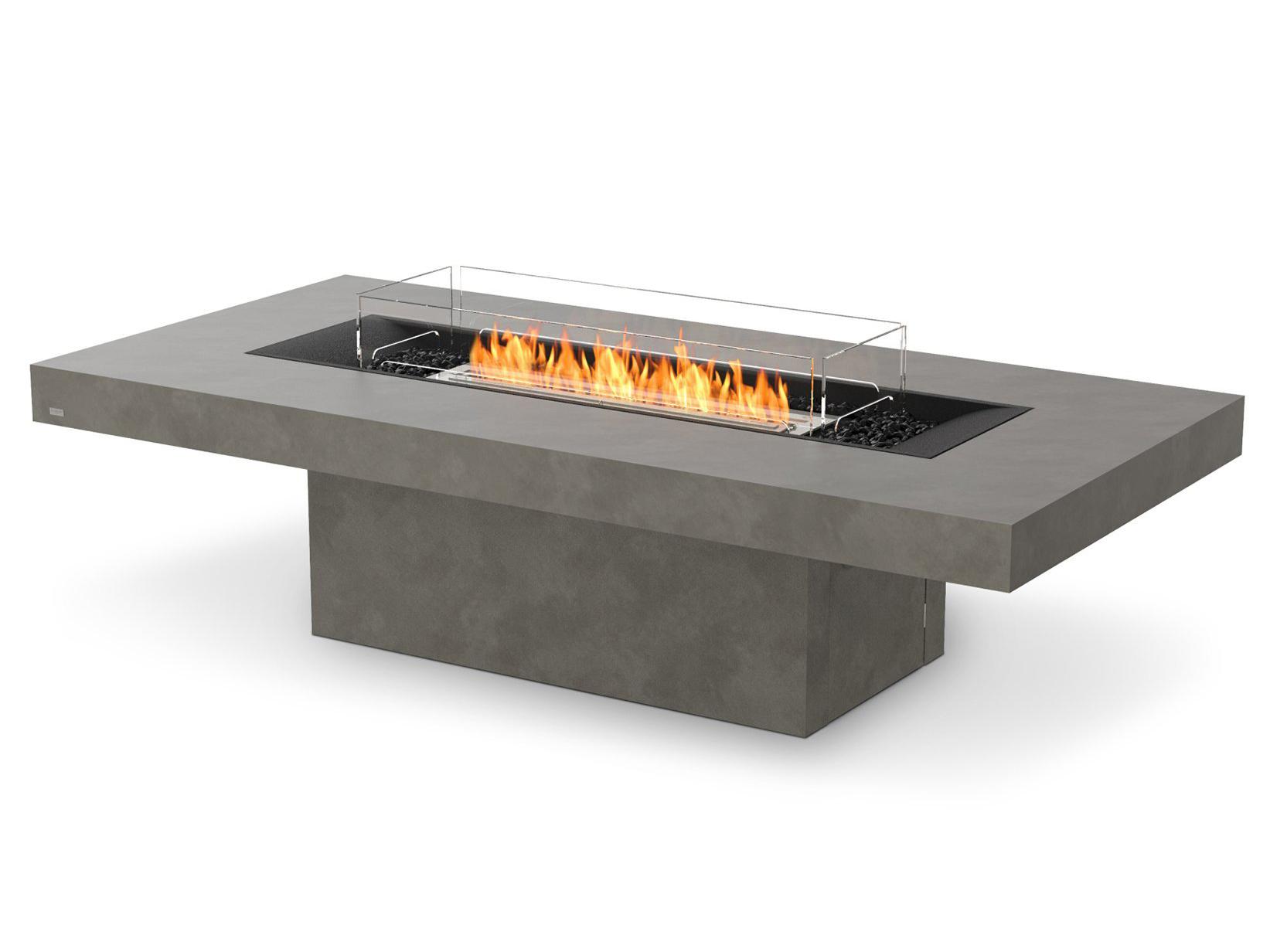 EcoSmart Fire Gin Rectangular Outdoor Fire Pit Table with Bioethanol