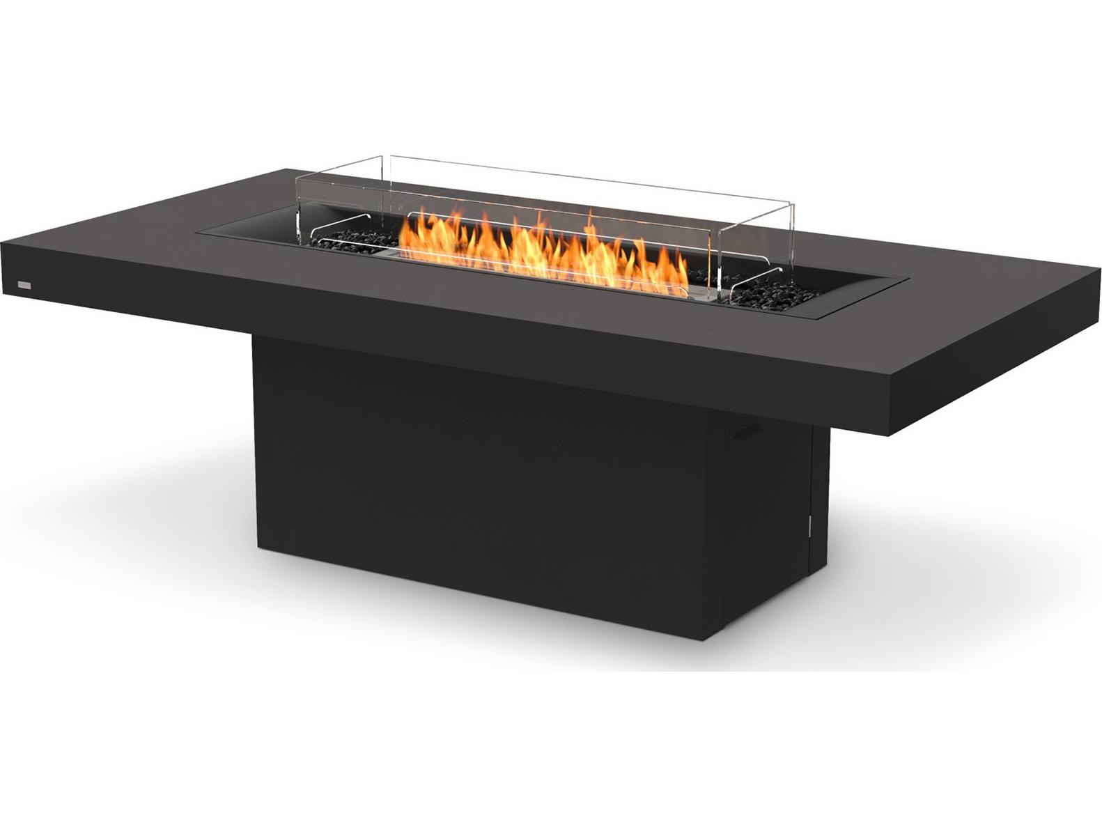 EcoSmart Fire Gin Rectangular Outdoor Fire Pit Table with Propane/Natural Gas
