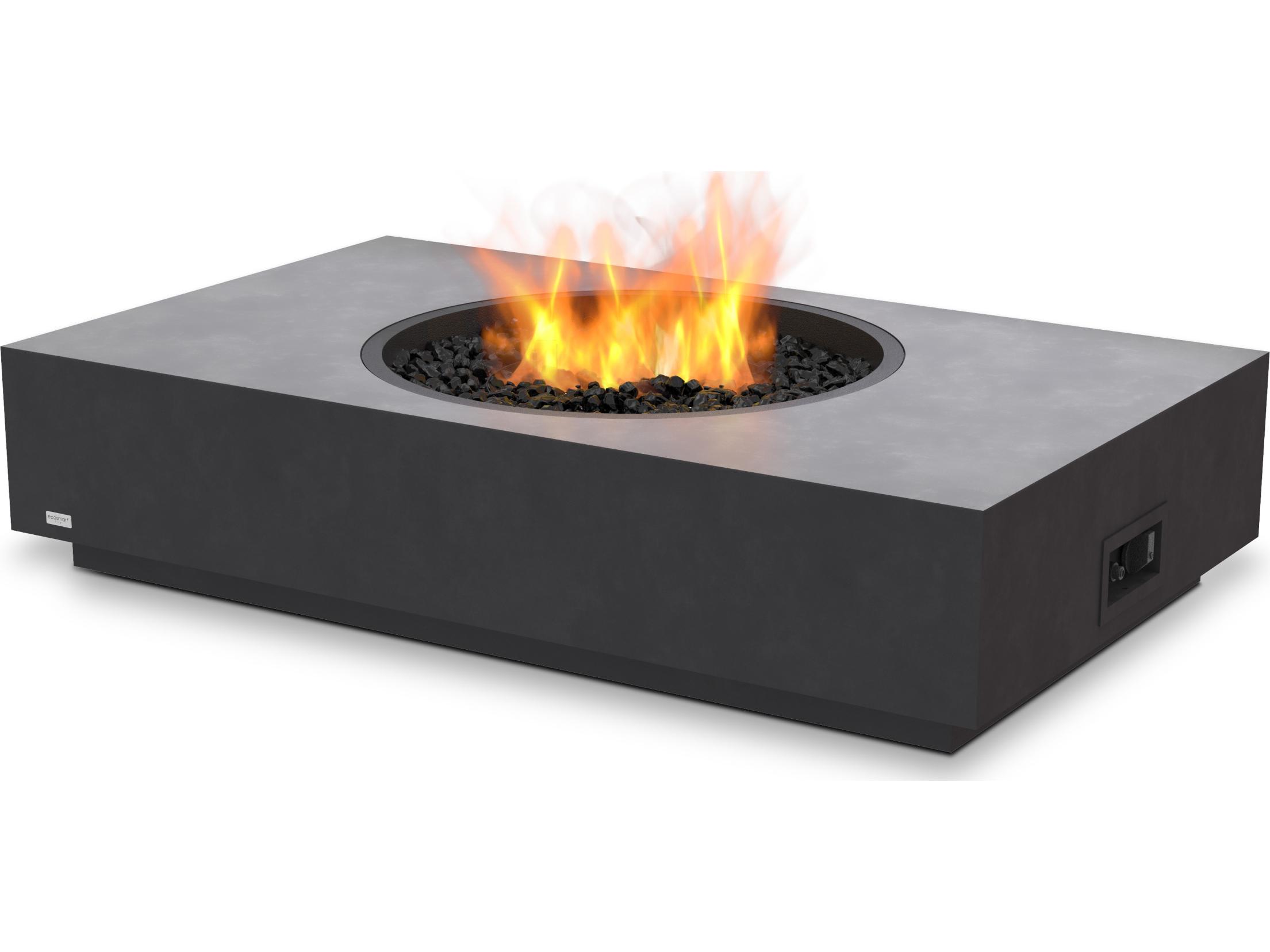 EcoSmart Fire Martini Rectangular Outdoor Fire Pit Table with LP/NG Gas Burner