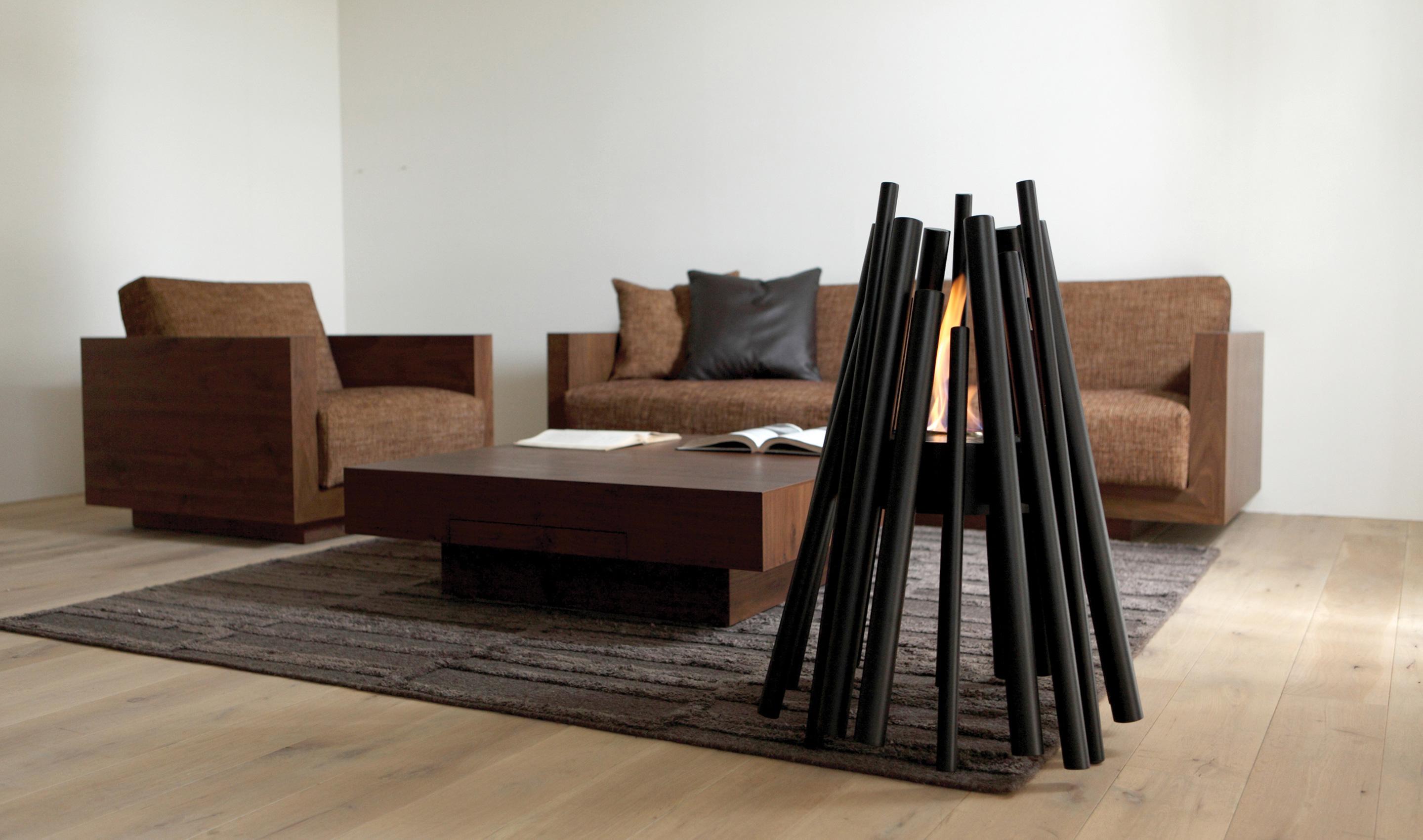 EcoSmart Fire Stix Bioethanol Fireplace - Black Finish
