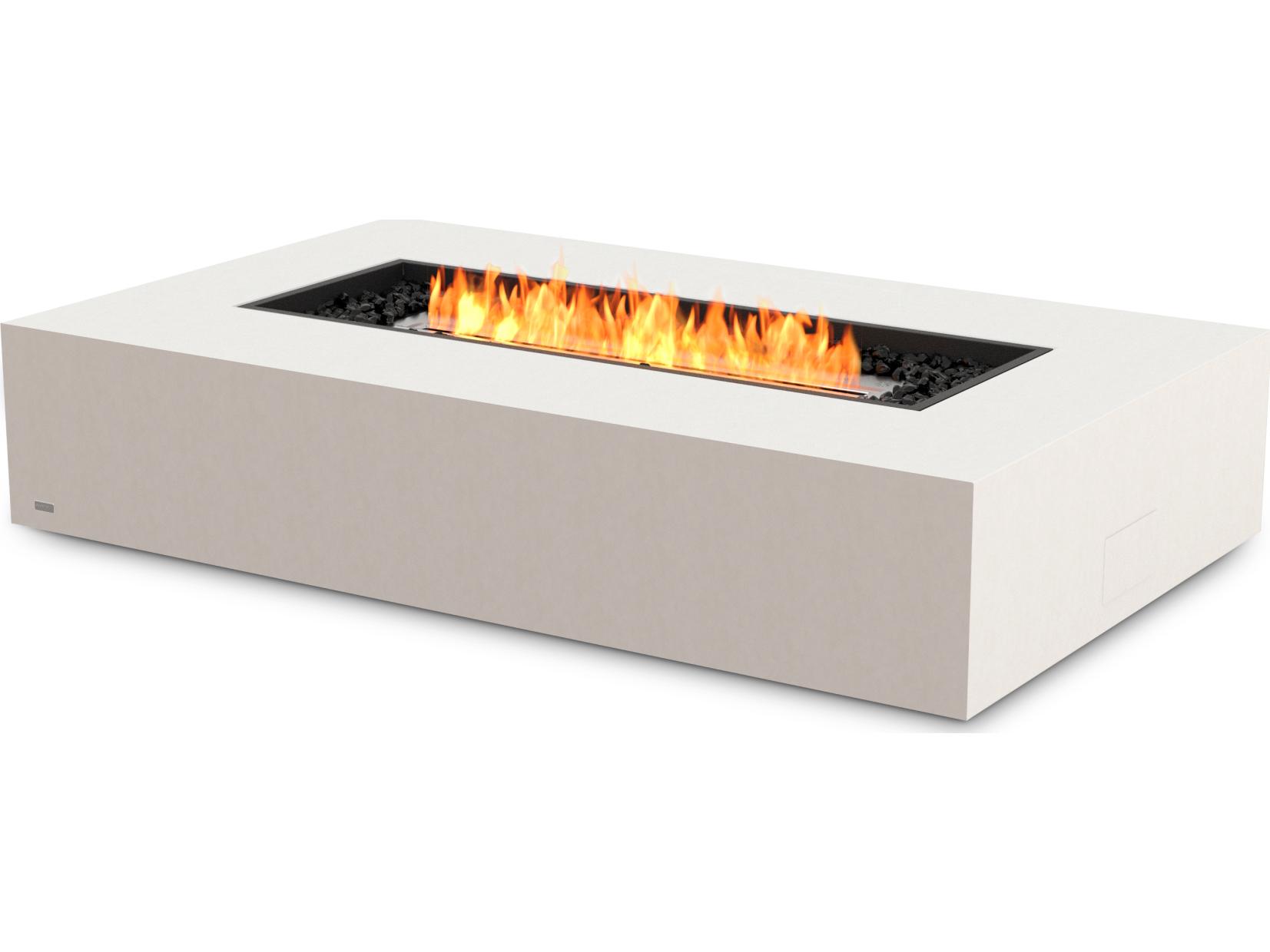 EcoSmart Fire Wharf Rectangular Outdoor Fire Pit Table with Ethanol Burner