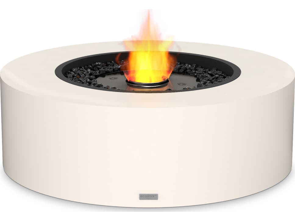 EcoSmart Fire Ark Round Patio Fire Pit Table with Ethanol Burner Black