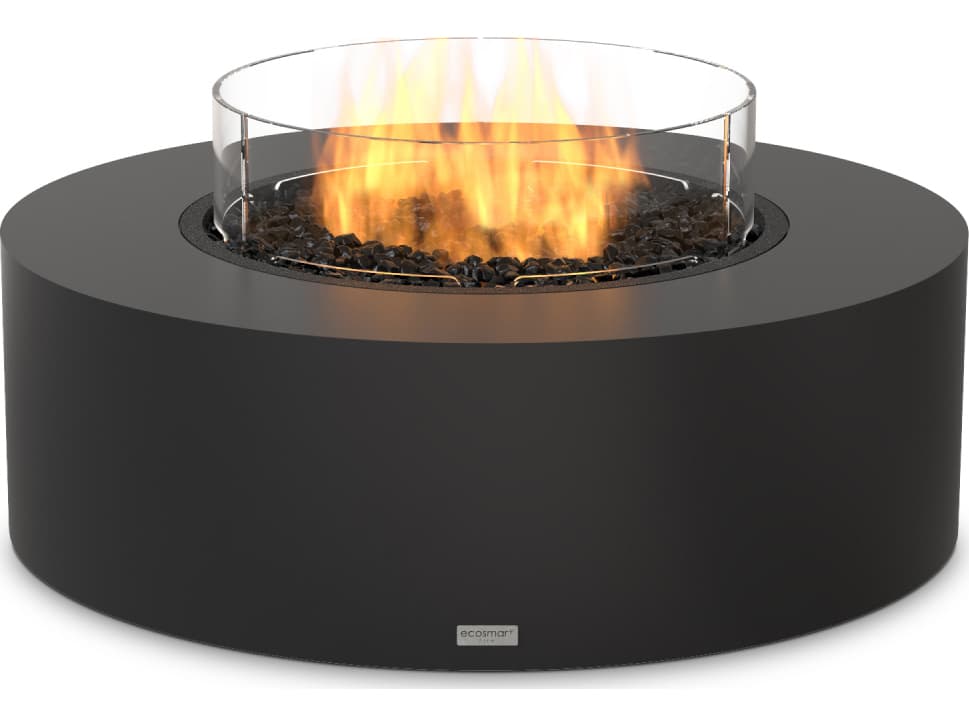 EcoSmart Fire Ark Round Outdoor Fire Pit Table with Ethanol Burner Black