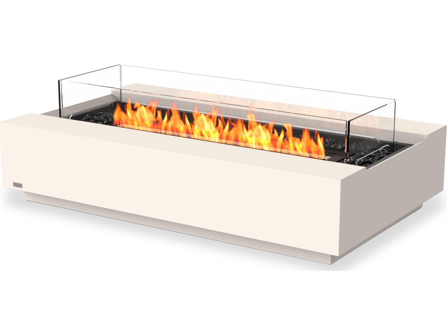 EcoSmart Fire Cosmo Rectangular Outdoor Fire Pit Table wit Ethanol Black