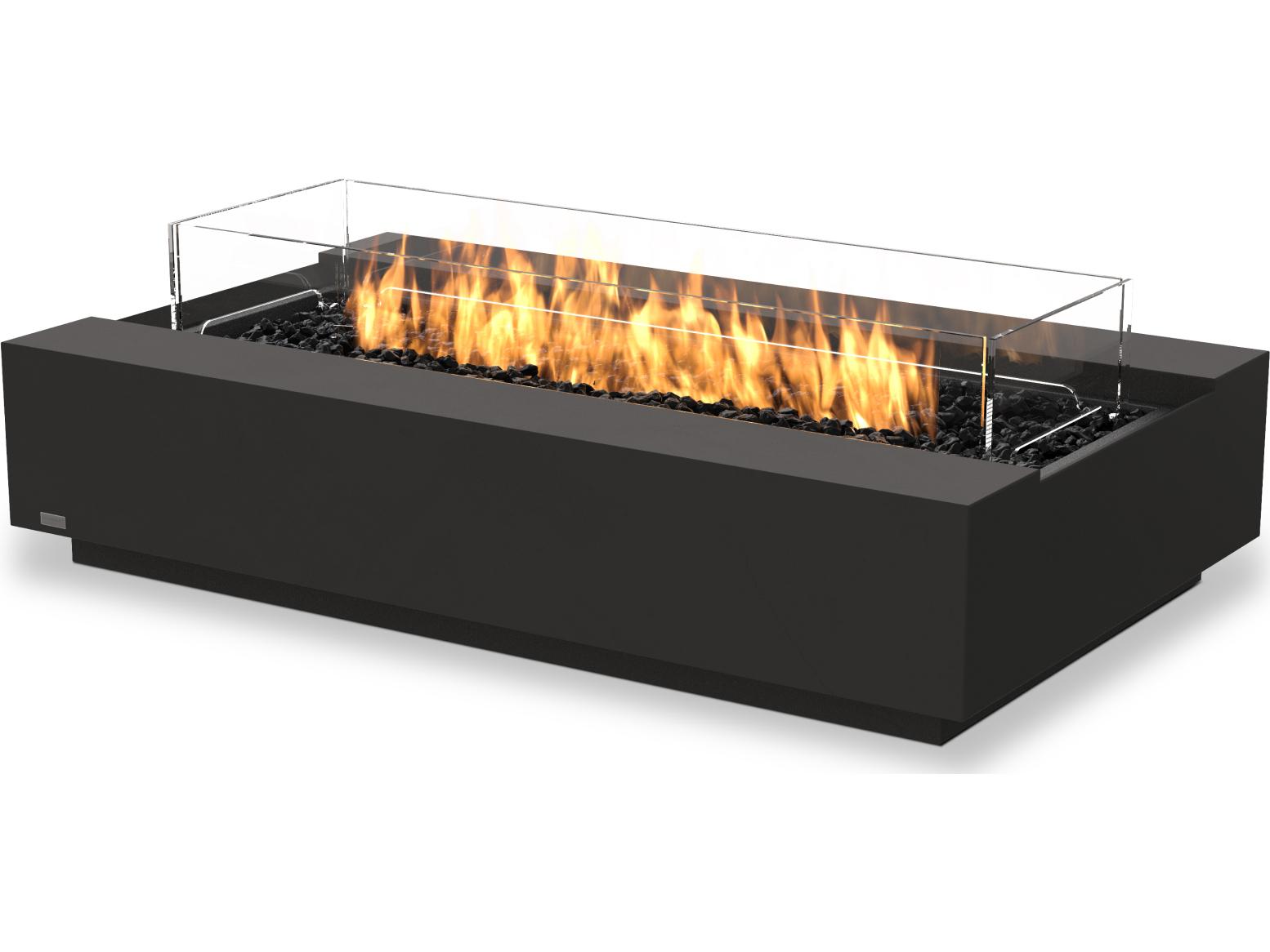 EcoSmart Fire Cosmo Rectangular Outdoor Fire Pit Table with Ethanol Black