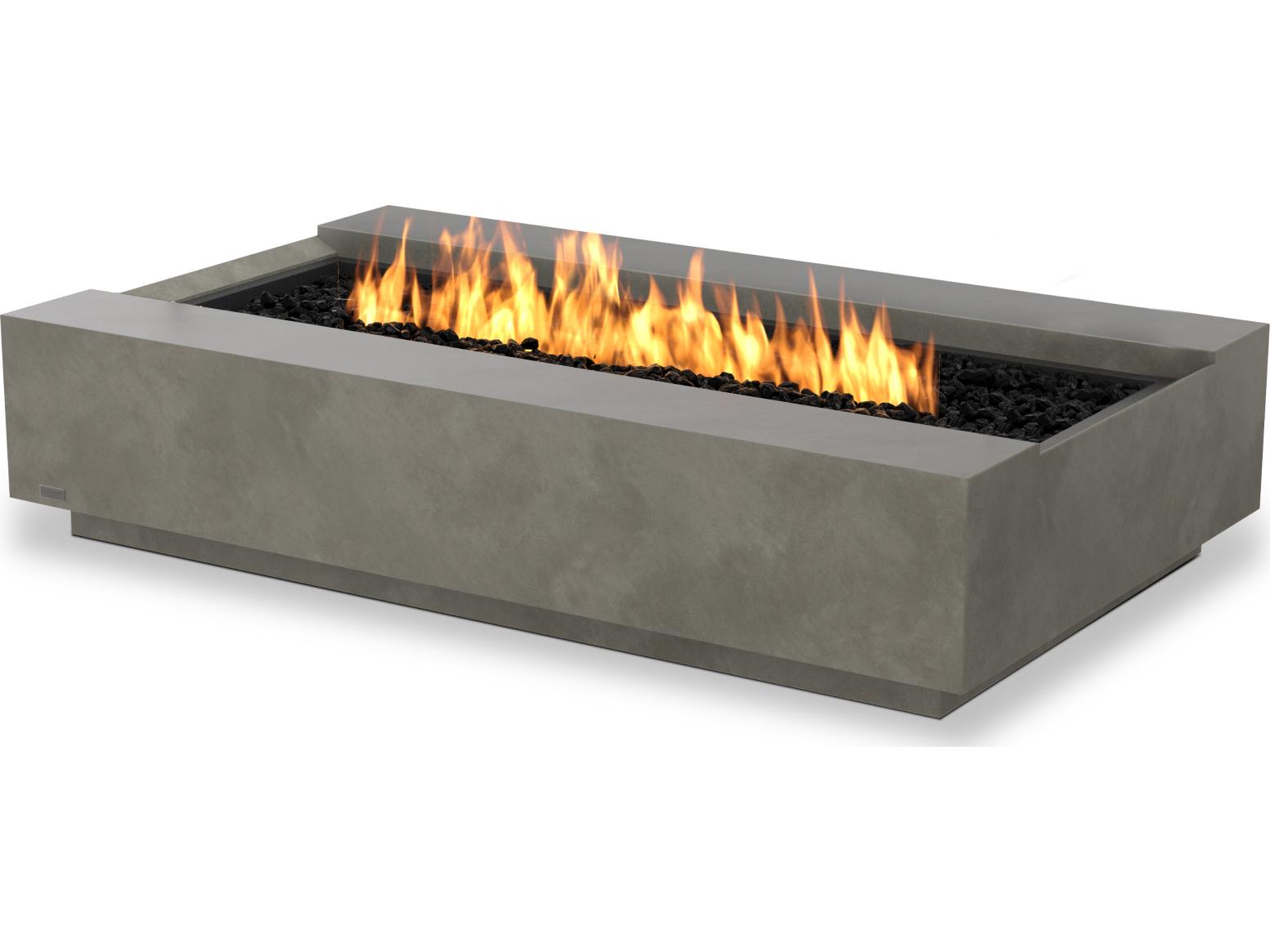EcoSmart Fire Cosmo Rectangular Patio Fire Pit Table with Ethanol Stainless Steel