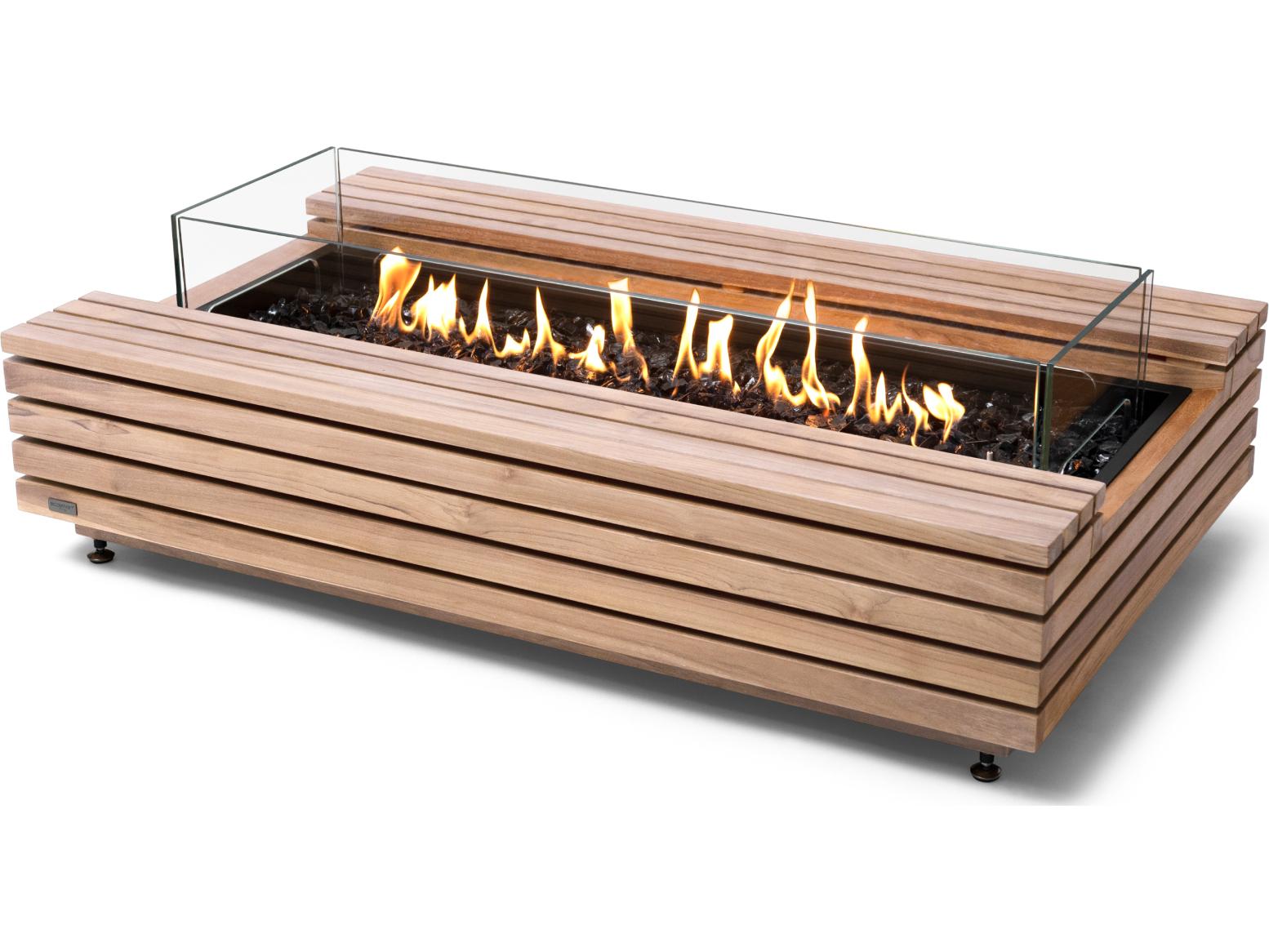 EcoSmart Fire Cosmo Rectangular Patio Fire Pit Table with Ethanol Stainless Steel