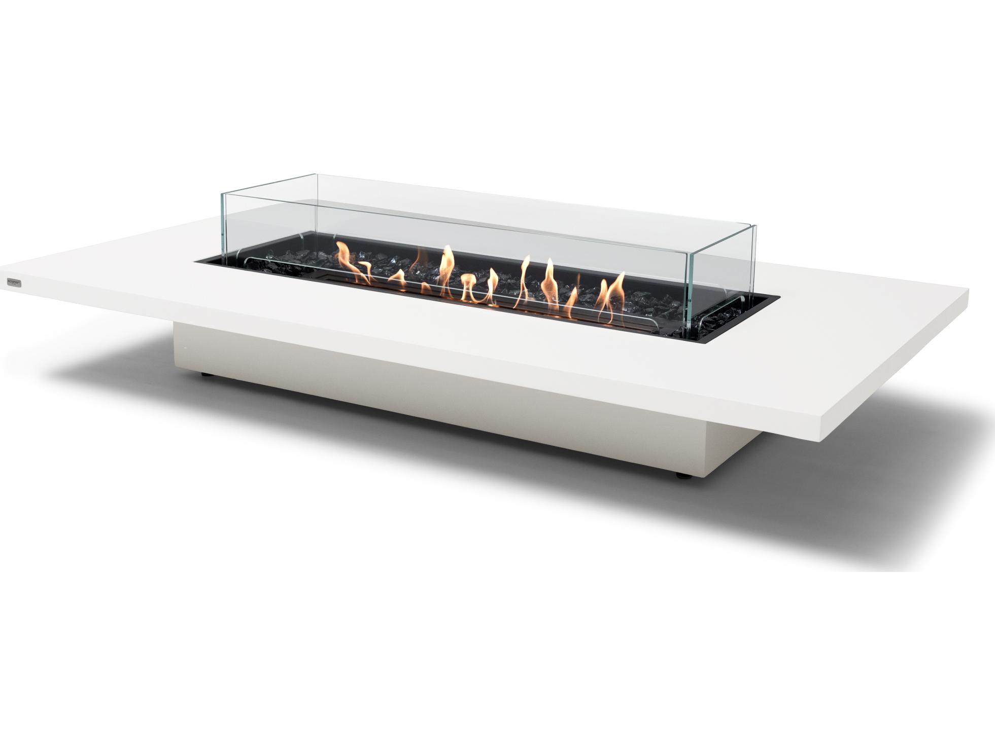 EcoSmart Fire Daiquiri Rectangular Outdoor Fire Pit Table with Ethanol Burner Black